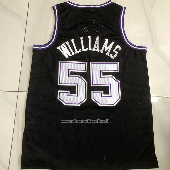 Maglia Sacramento Kings Jason Williams No 55 Mitchell & Ness 1998-99 Nero